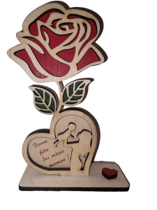 Rose avec le coeur personnalisable