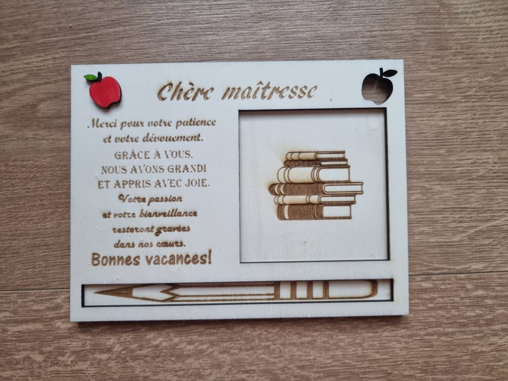 Cadre avec poème avec crayon personnalisé et carnet