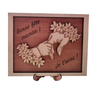 Cadre Mains Maman et enfant en bois