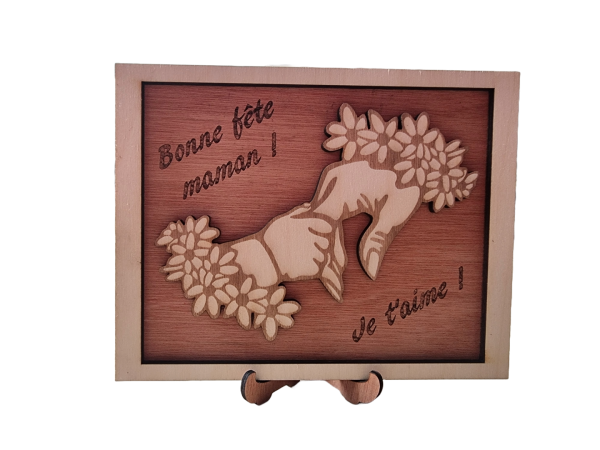 Cadre Mains Maman et enfant en bois