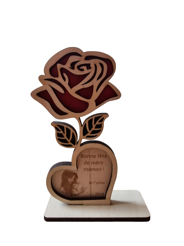 Rose avec le coeur personnalisable