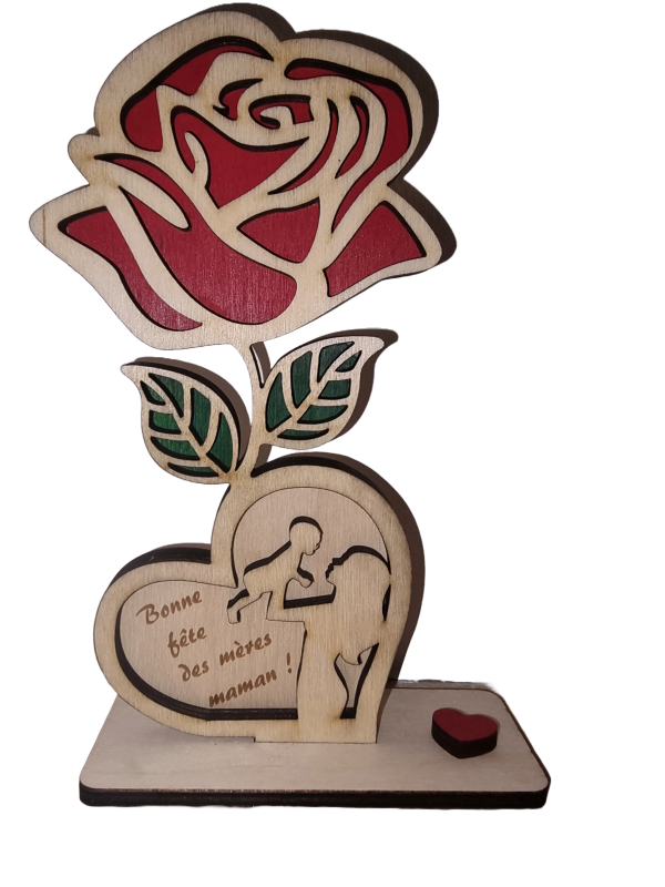 Rose avec le coeur personnalisable
