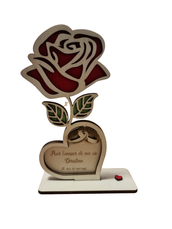 Rose avec le coeur personnalisable