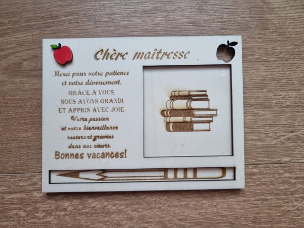 Cadre avec poème avec crayon personnalisé et carnet