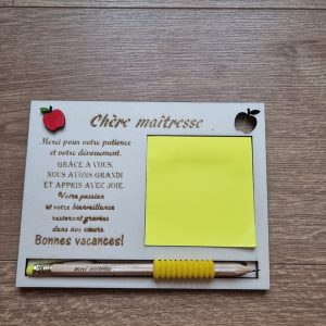 Cadre avec poème avec crayon personnalisé et carnet
