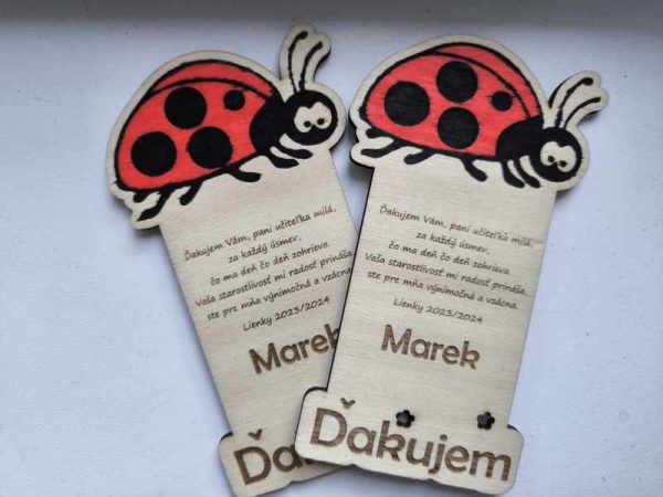 Marque page avec poème personnalisé en bois